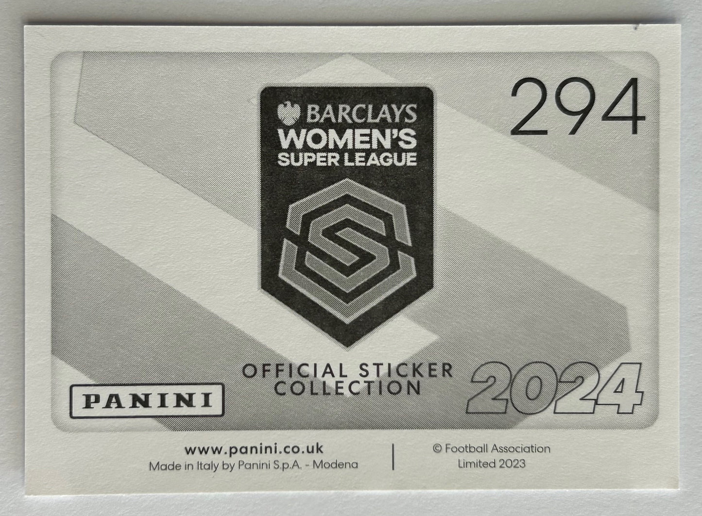 Panini Barclays Women's Super League 2024 - Single KEY PLAYERS (BRIGHTON & BRISTOL CITY) Stickers (#290 - #301)