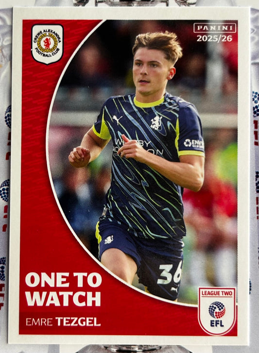 Panini EFL 2025-26 Sticker Collection - EMRE TEZGEL (CREWE ALEXANDRA) One To Watch #482