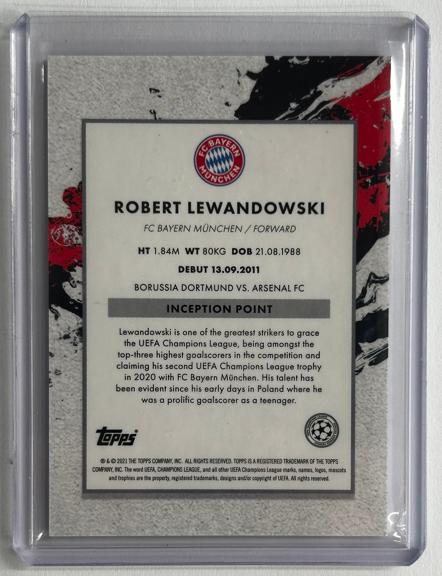 2020-21 Topps Inception UCL - ROBERT LEWANDOWSKI (BAYERN MUNICH) Cloud 9