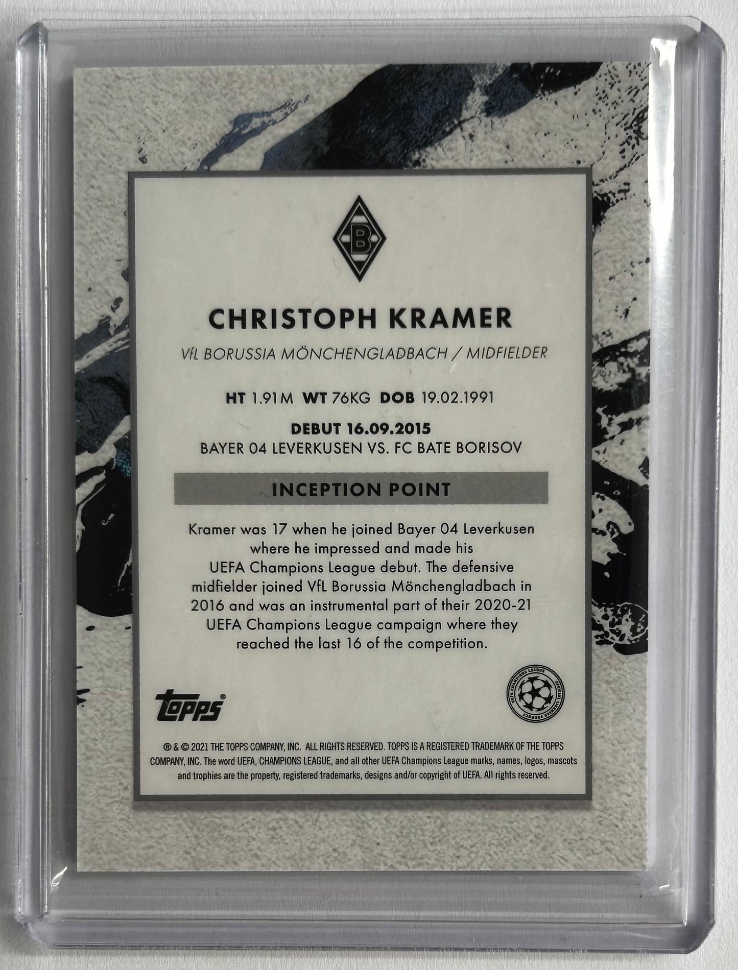 2020-21 Topps Inception UCL - CHRISTOPH KRAMER (BORUSSIA MONCHENGLADBACH) Star Quality