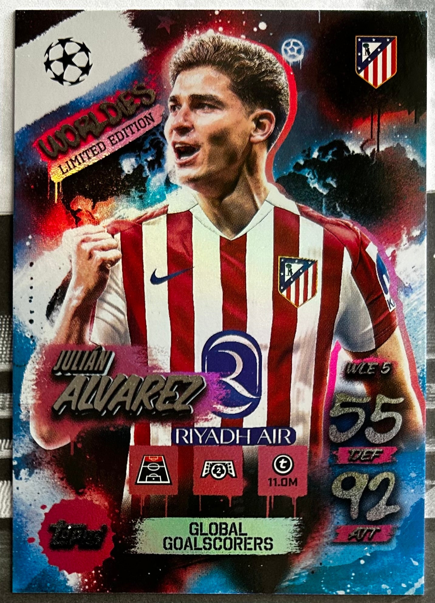2025-26 Topps UCC Match Attax - JULIAN ALVAREZ (ATLETICO DE MADRID) Worldies Limited Edition WLE5