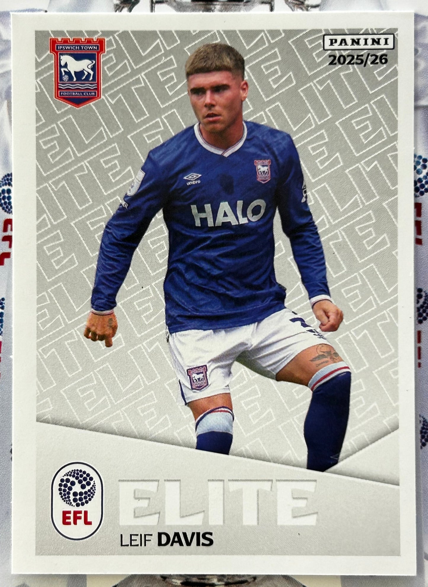 Panini EFL 2025-26 Sticker Collection - LEIF DAVIS (IPSWICH TOWN) Elite #236