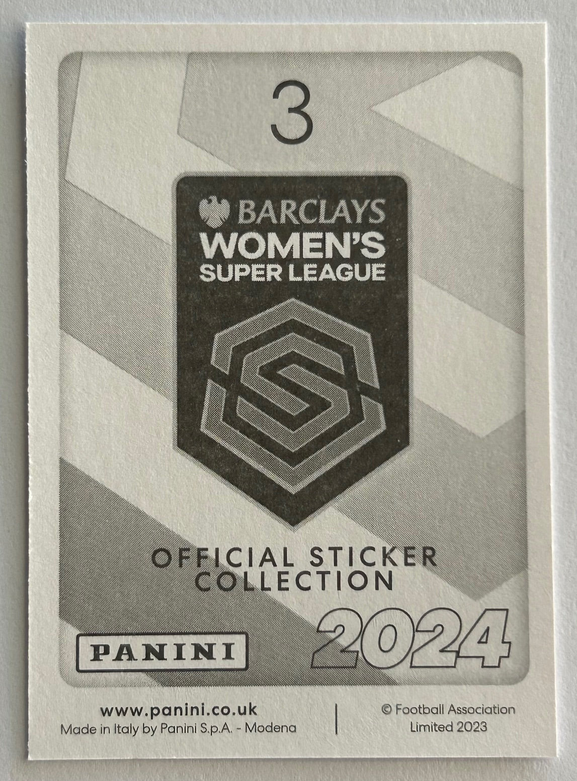 Panini Barclays Women's Super League 2024 - CORSIE (ASTON VILLA) Captain Sticker #3