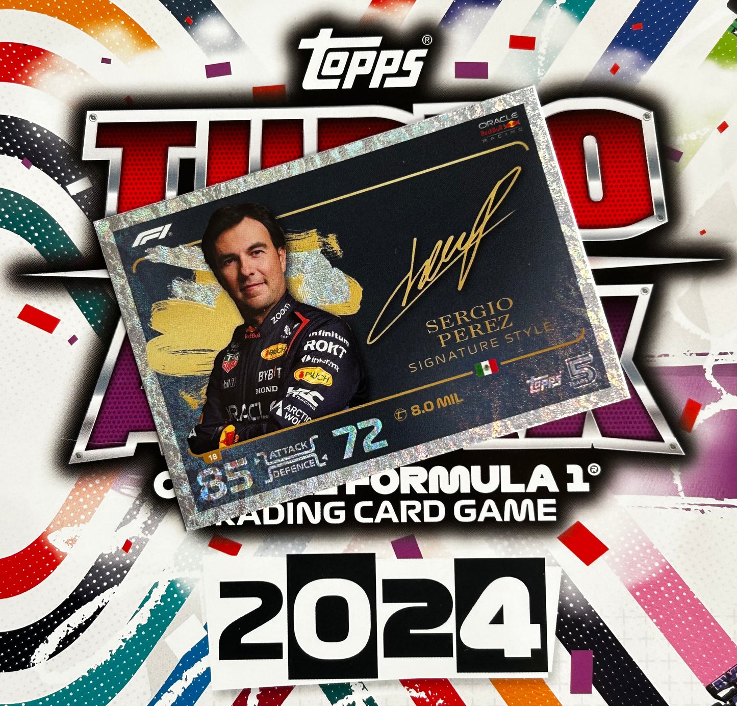 Topps F1 Turbo Attax 2024 - SERGIO PEREZ (ORACLE RED BULL) Signature Style Holo Foil #18