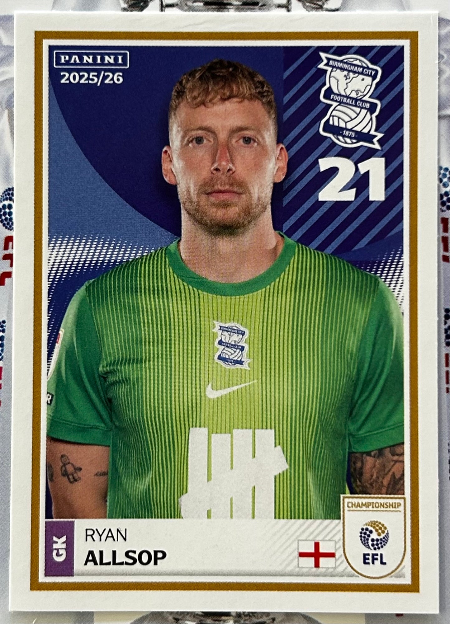 Panini EFL 2025-26 Sticker Collection - Single BIRMINGHAM CITY Stickers (#17 - #34)