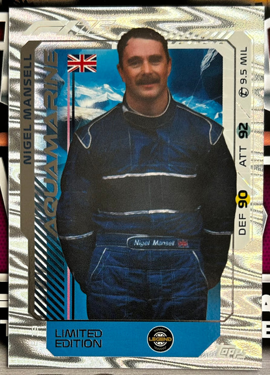 Topps F1 Turbo Attax 2025 - NIGEL MANSELL (LEGEND) Aquamarine Limited Edition LE19