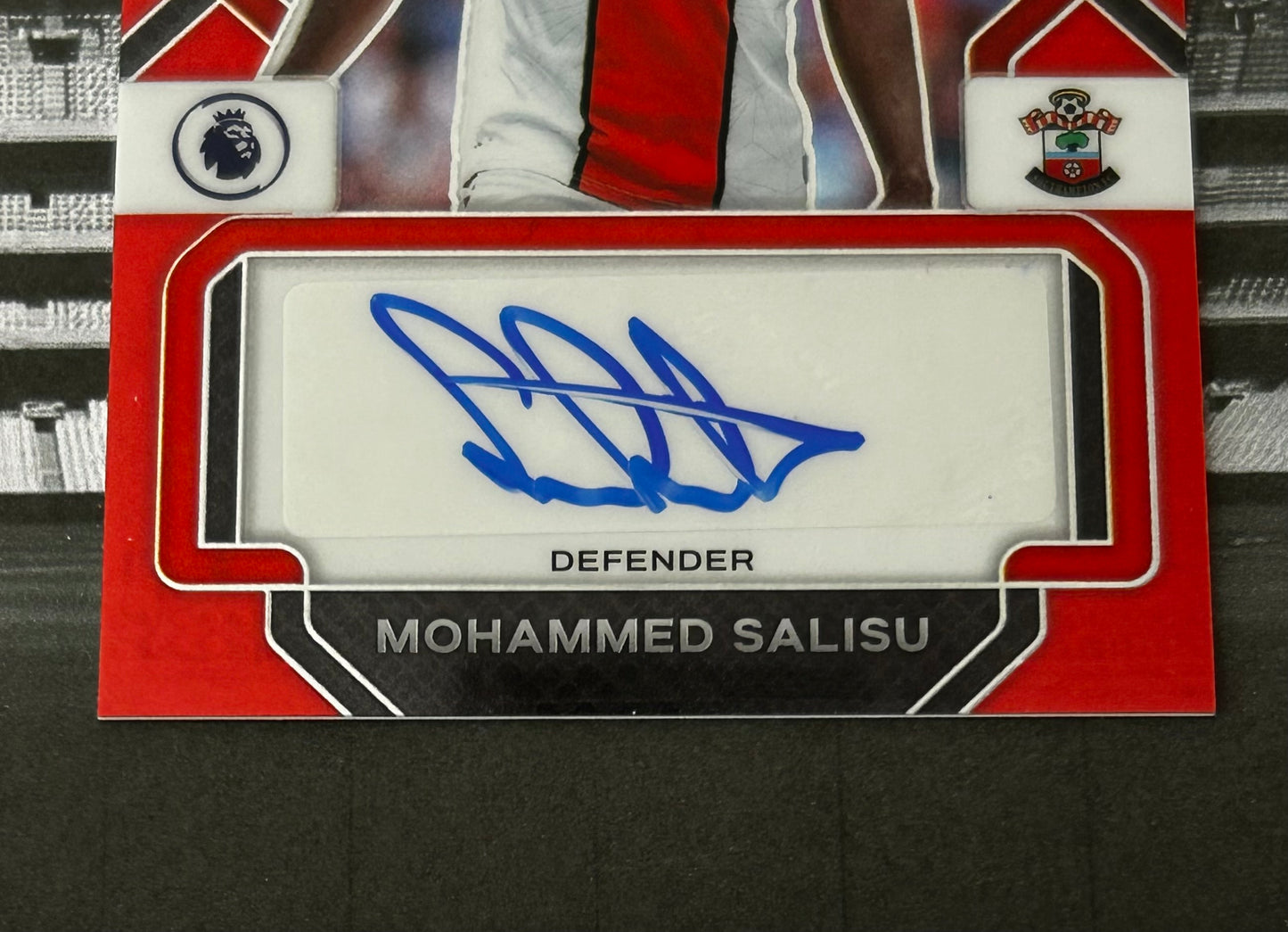 2022-23 Panini Prizm Premier League Soccer - MOHAMMED SALISU (SOUTHAMPTON) Signatures Red Stars Parallel S-MS