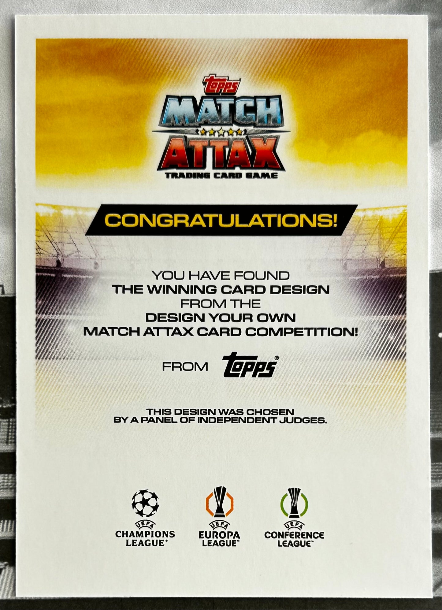 2025-26 Topps UCC Match Attax - PHIL FODEN (MAN CITY) Design Your Own Card Winner MAW1