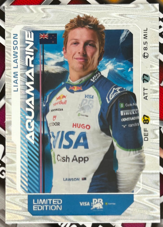 Topps F1 Turbo Attax 2025 - LIAM LAWSON (VCARB) Aquamarine Limited Edition LE9