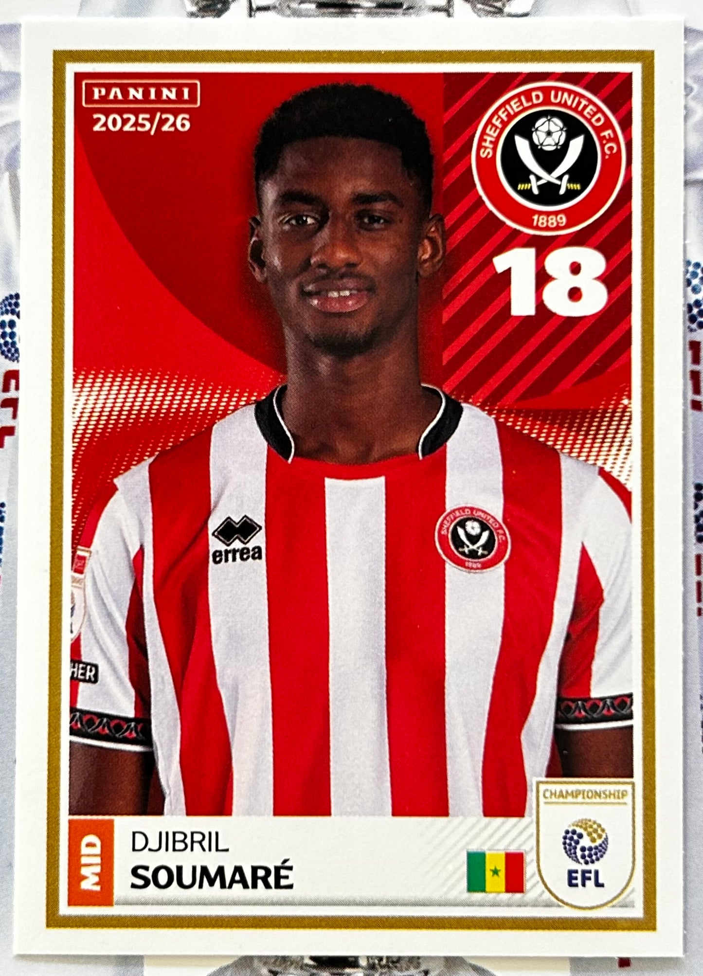 Panini EFL 2025-26 Sticker Collection - Single SHEFFIELD UNITED Stickers (#329 - #346)