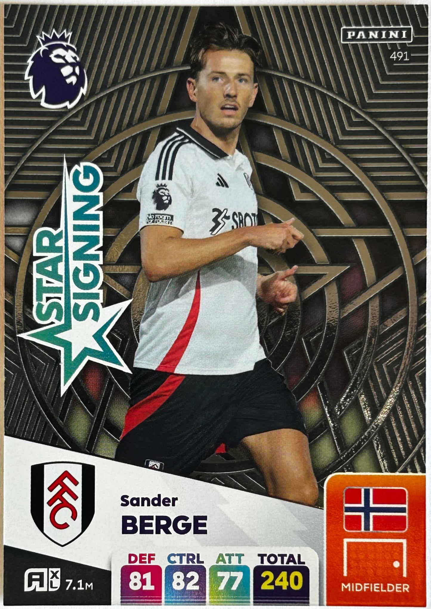 Panini Adrenalyn XL Premier League 2025 - SANDER BERGE (FULHAM) Star Signing 491