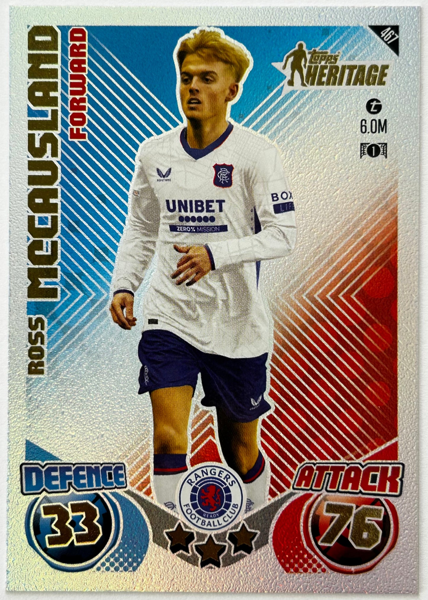 Topps 2024-25 Match Attax UEFA - ROSS McCAUSLAND (RANGERS) Heritage #467