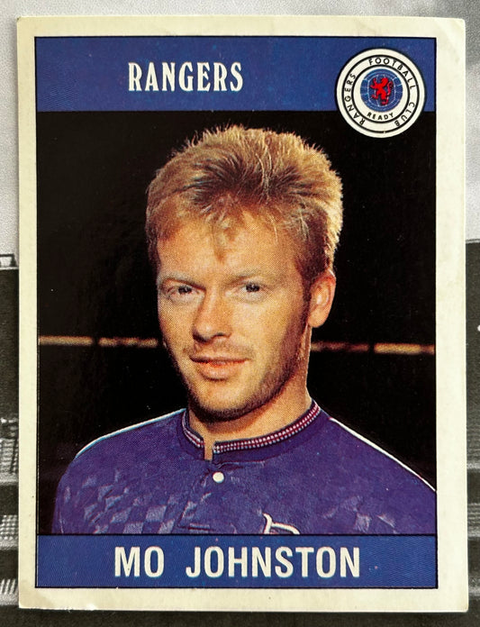 Panini Football 90 Sticker - MO JOHNSTON (RANGERS) #455