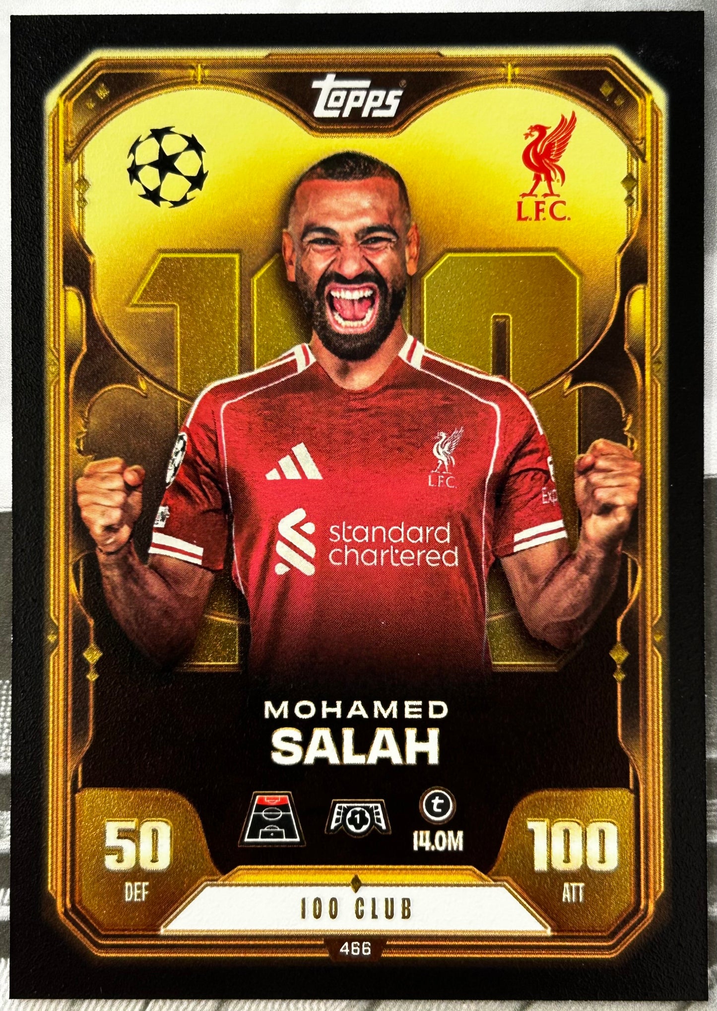 2025-26 Topps UCC Match Attax - MOHAMED SALAH (LIVERPOOL) 100 Club #466