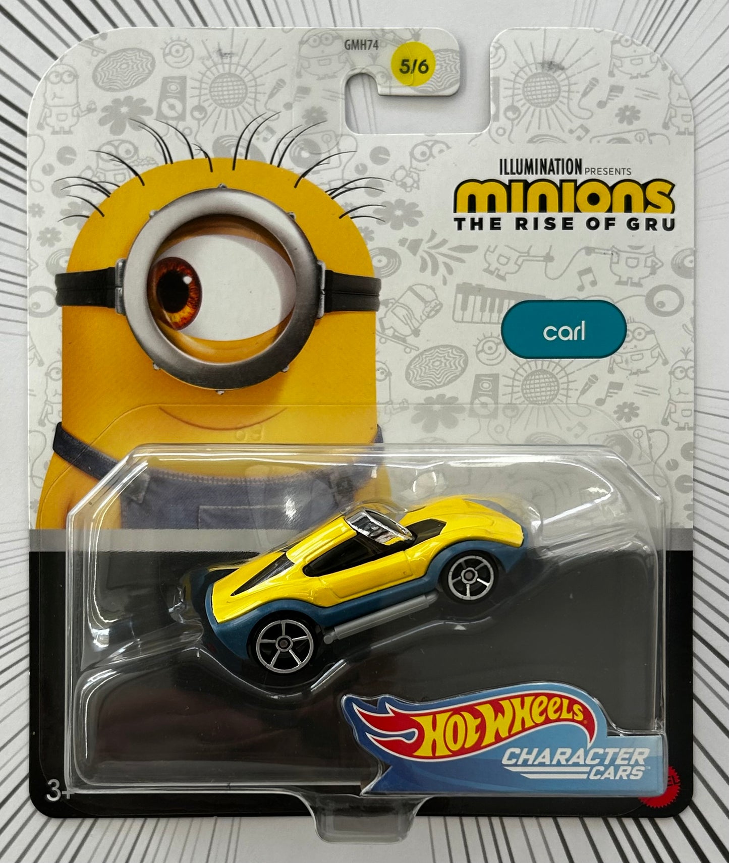 Mattel Hot Wheels Diecast Character Cars 1:64 - Carl Minions: The Rise of Gru 5/6