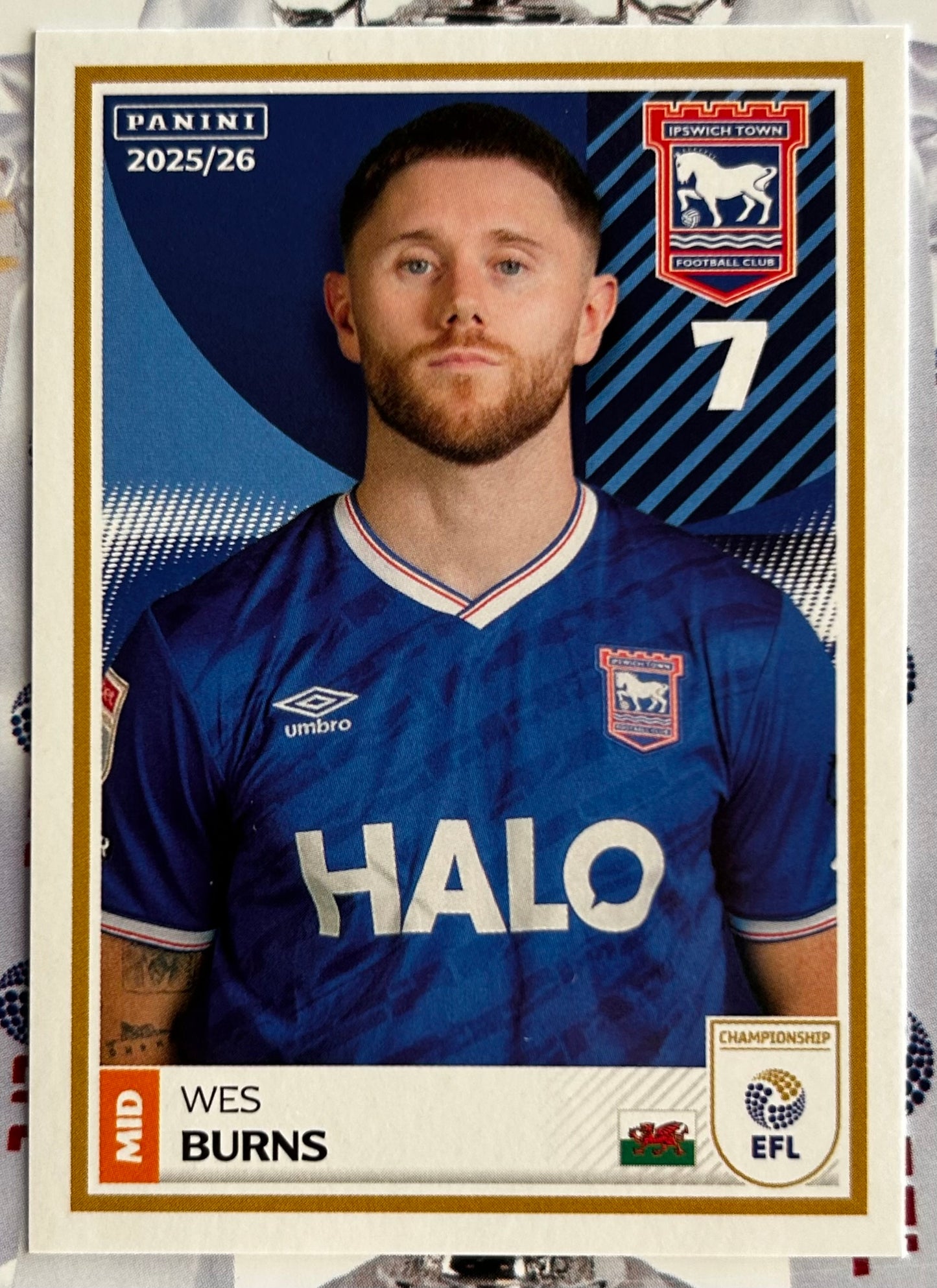 Panini EFL 2025-26 Sticker Collection - Single IPSWICH TOWN Stickers (#143 - #160)