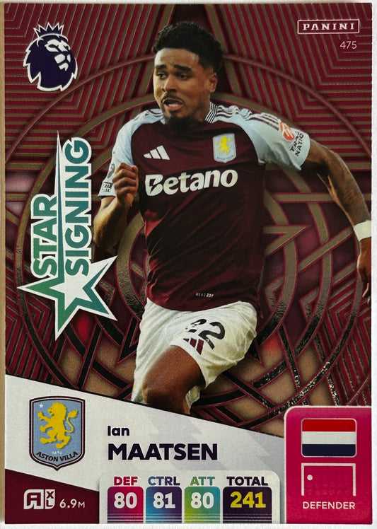 Panini Adrenalyn XL Premier League 2025 - IAN MAATSEN (ASTON VILLA) Star Signing 475