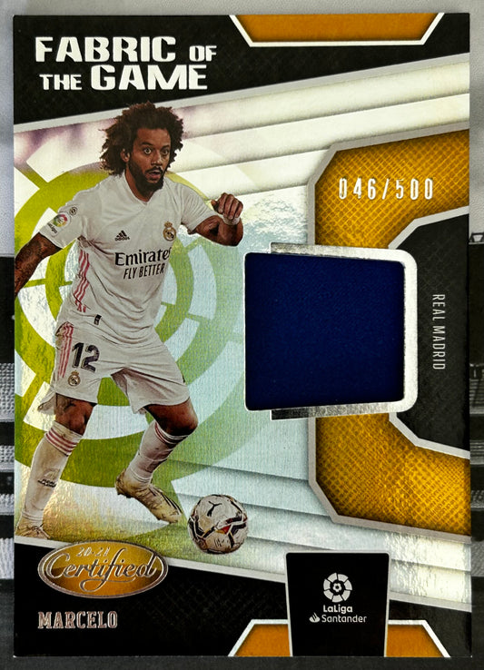 2020-21 Panini Chronicles Certified La Liga Soccer - MARCELO (REAL MADRID) Fabric of the Game FG-M /500
