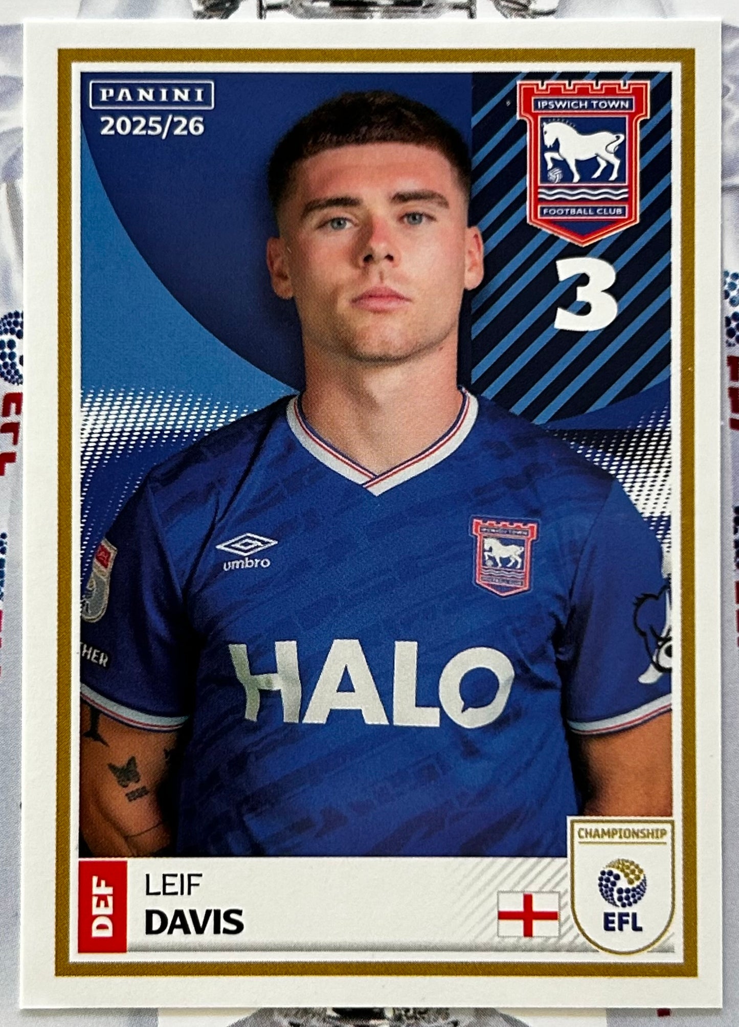 Panini EFL 2025-26 Sticker Collection - Single IPSWICH TOWN Stickers (#143 - #160)