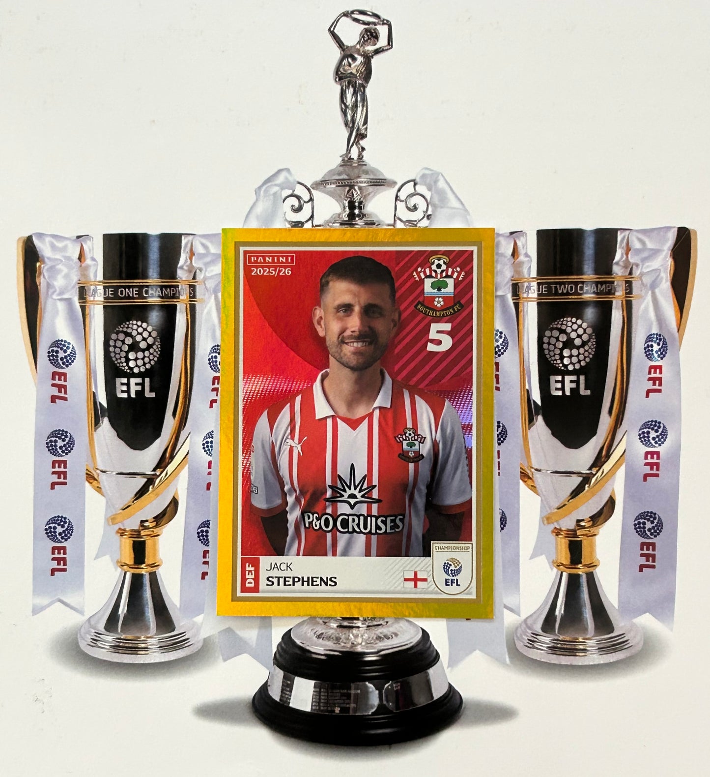 Panini EFL 2025-26 Sticker Collection - JACK STEPHENS (SOUTHAMPTON) Gold Captain Parallel #370