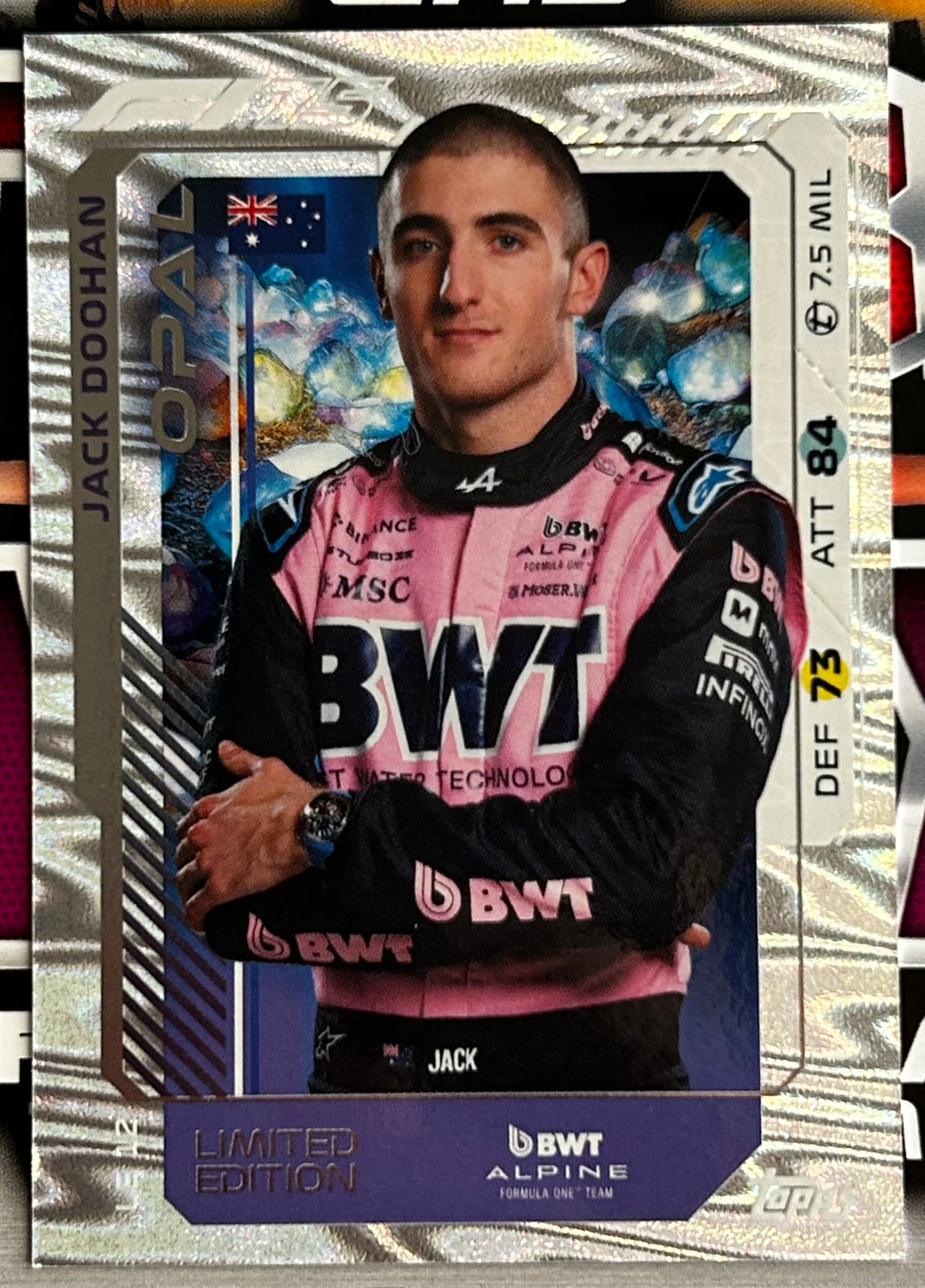 Topps F1 Turbo Attax 2025 - JACK DOOHAN (BWT ALPINE) Opal Limited Edition LE12