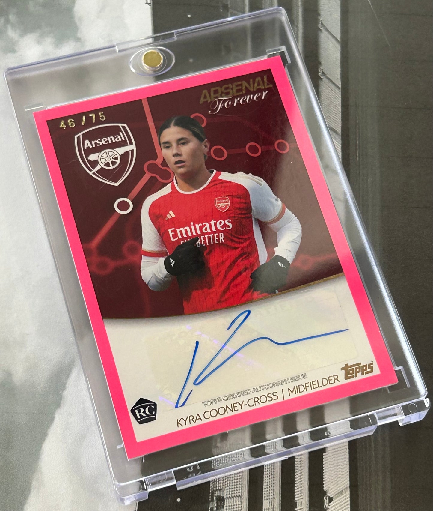 Topps Arsenal Forever 2023-24 - KYRA COONEY-CROSS (ARSENAL) NL-CC Rookie RC Pink Parallel /75