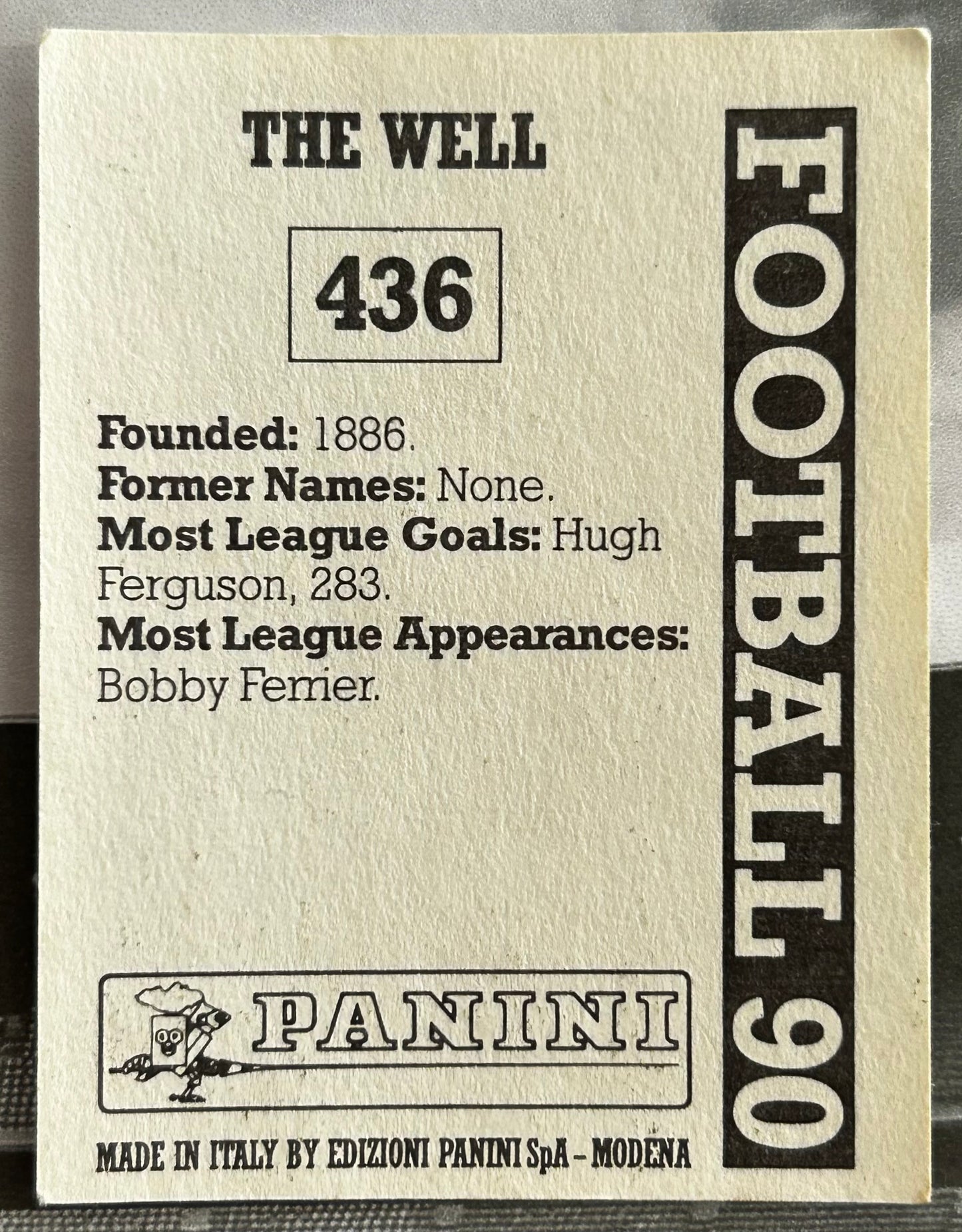 Panini Football 90 Sticker - TEAM PHOTO (MOTHERWELL) #436