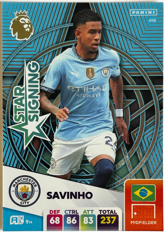 Panini Adrenalyn XL Premier League 2025 - SAVINHO (MANCHESTER CITY) Star Signing 498