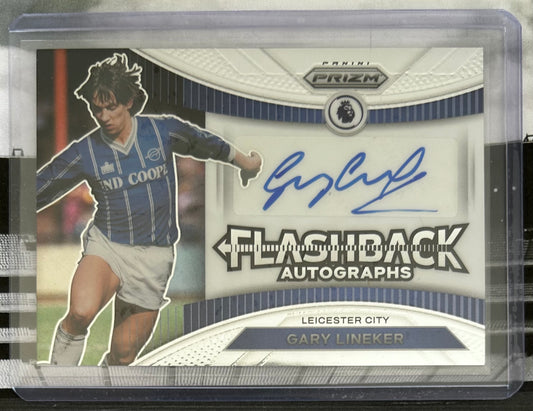2022-23 Panini Prizm Premier League Soccer - GARY LINEKER (LEICESTER CITY) Flashback Autographs FA-GL