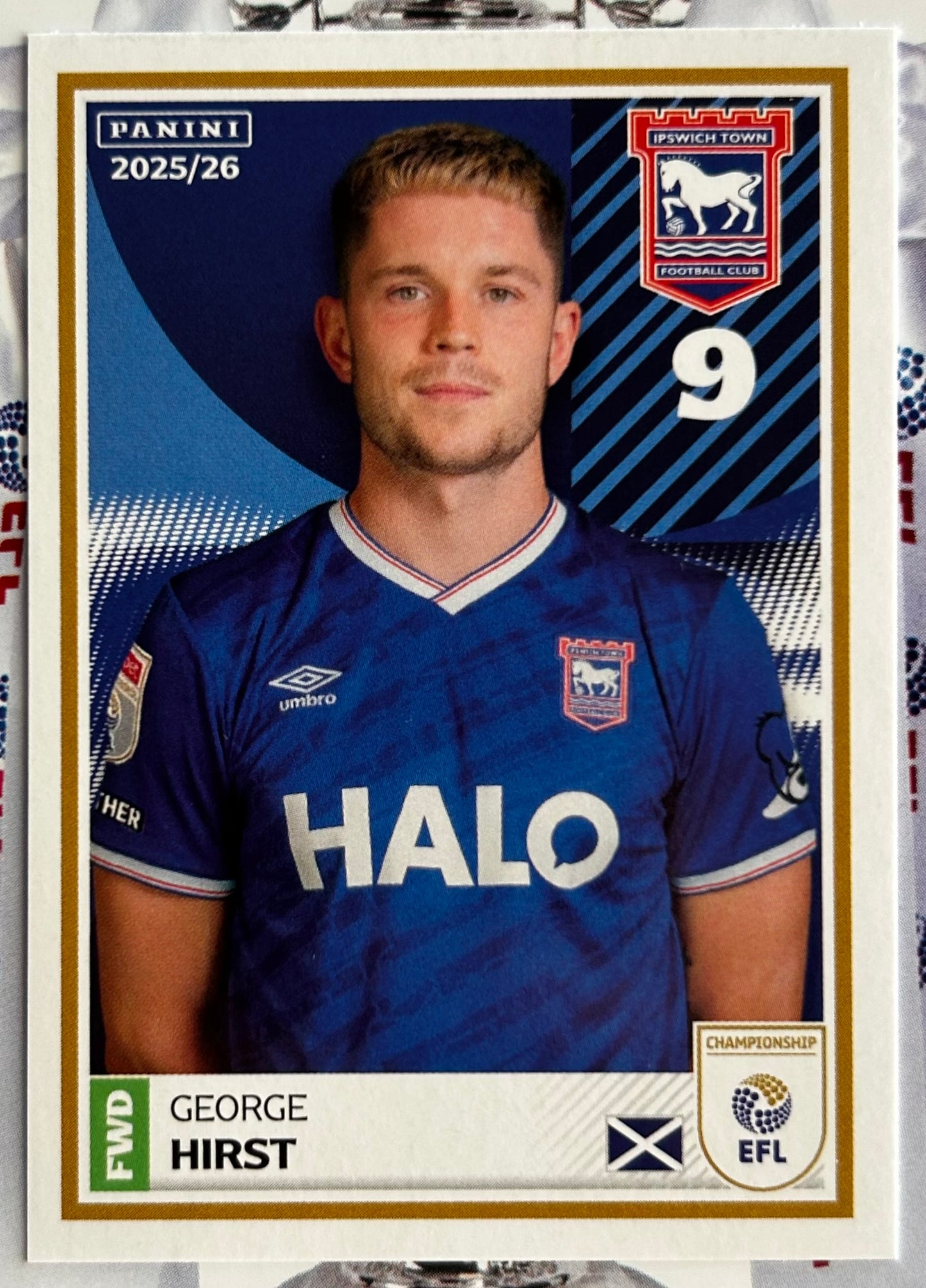 Panini EFL 2025-26 Sticker Collection - Single IPSWICH TOWN Stickers (#143 - #160)