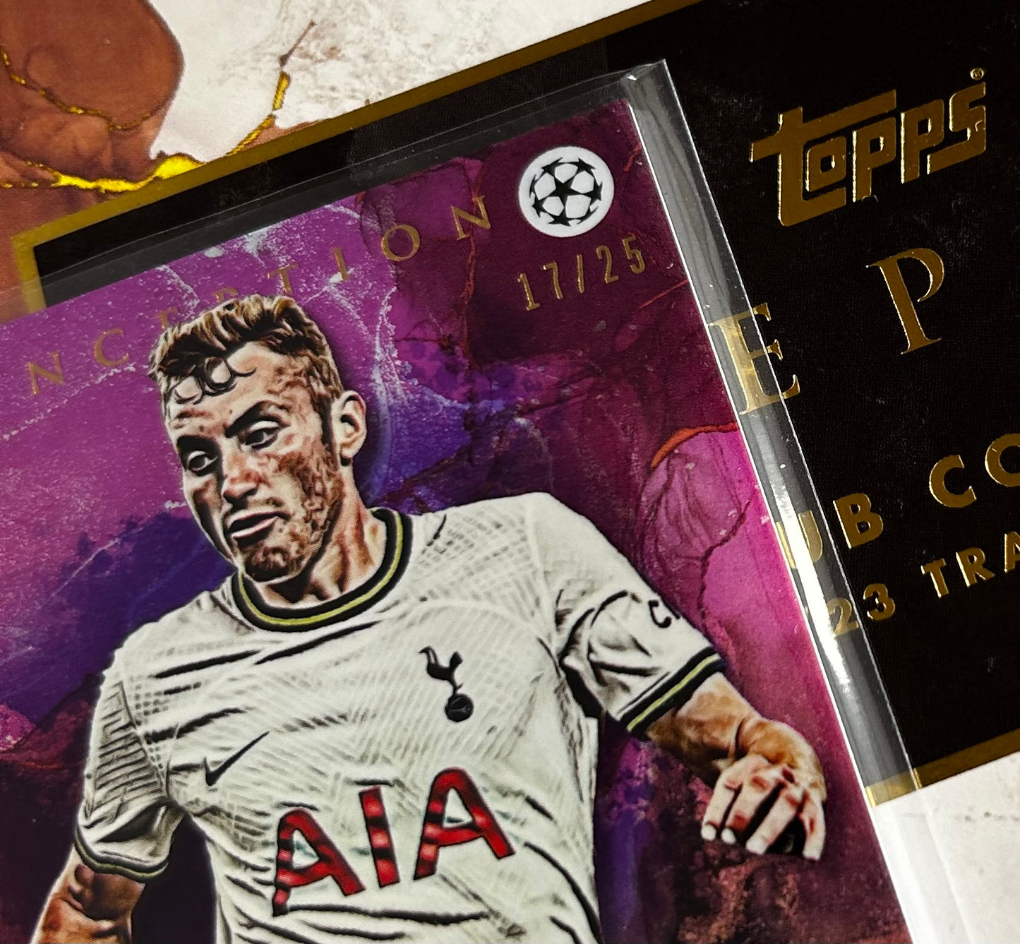 Topps UEFA Inception 2023 - DEJAN KULUSEVSKI (TOTTENHAM) Star Quality Purple Parallel /25