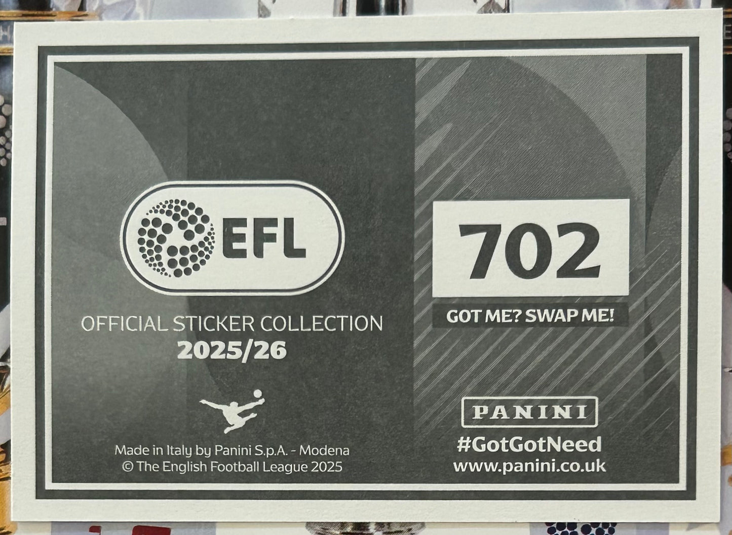 Panini EFL 2025-26 Sticker Collection - CLUB CREST (BRISTOL ROVERS) #702