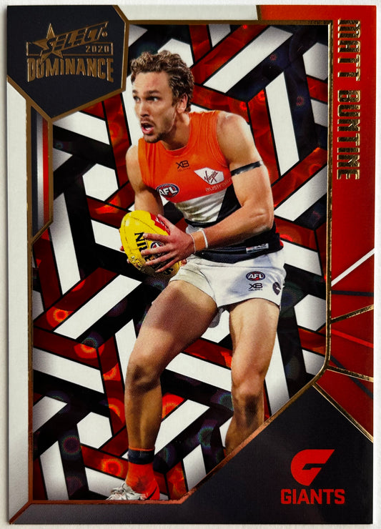 2020 AFL Select Dominance - MATT BUNTINE (GWS GIANTS) Holographic Parallel HP87 /350