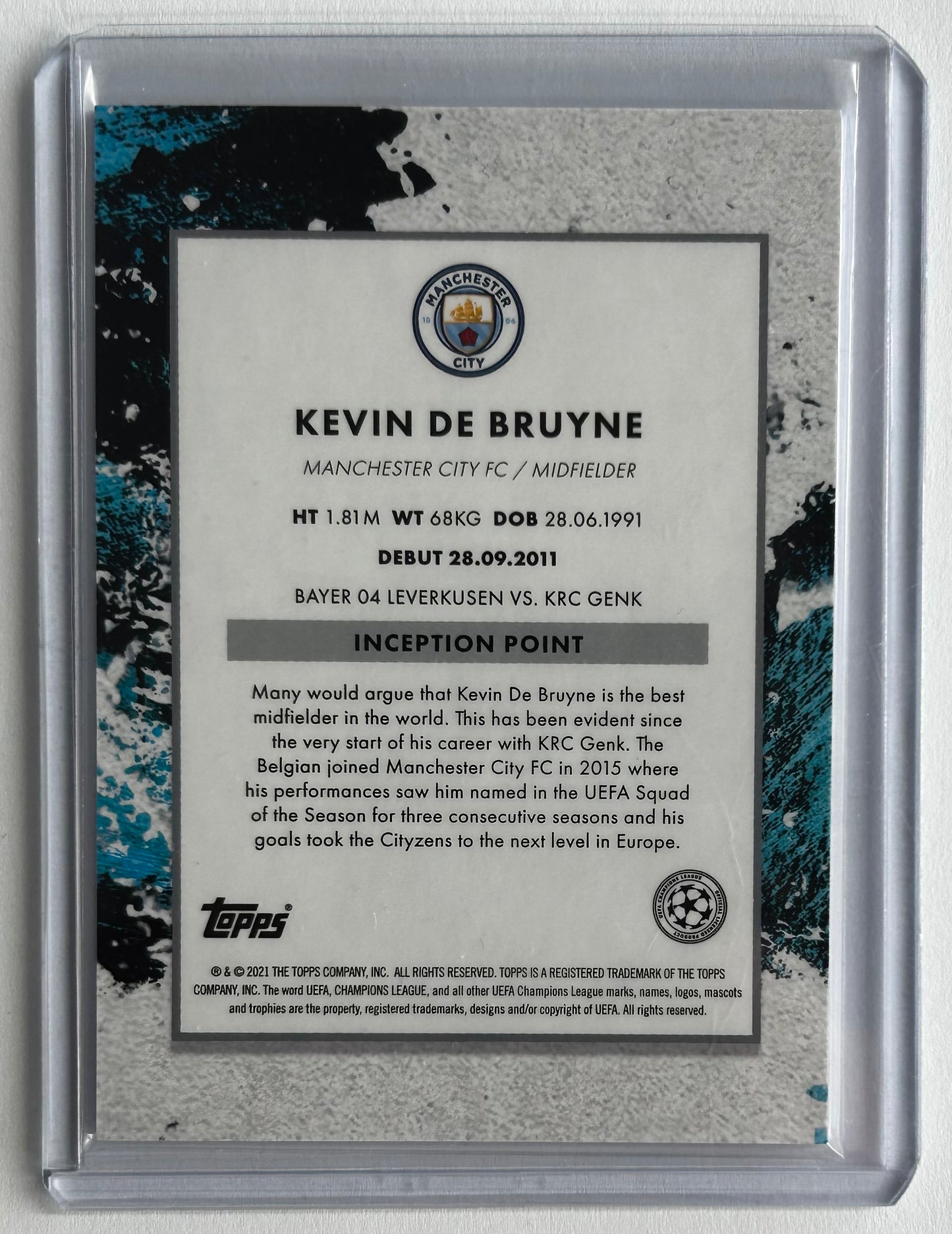 2020-21 Topps Inception UCL - KEVIN DE BRUYNE (MAN CITY) Star Quality