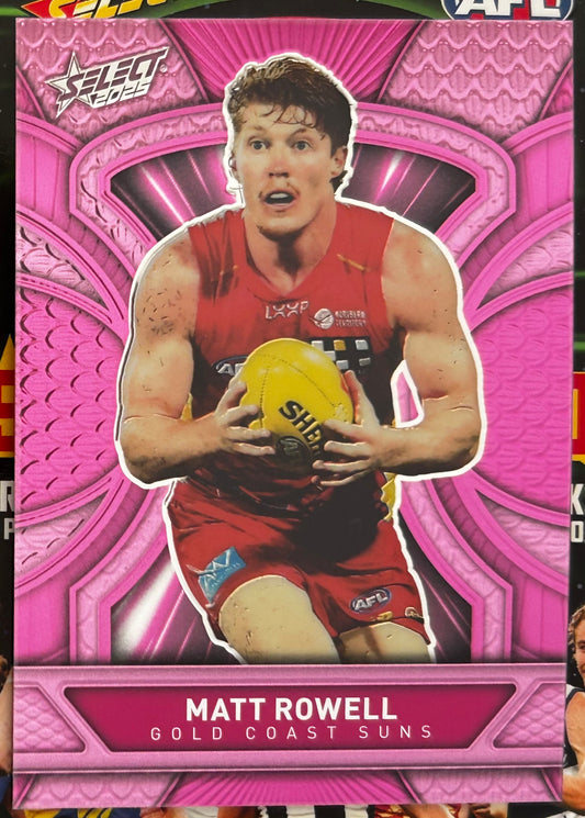 Select AFL 2025 Footy Stars - MATT ROWELL (GOLD COAST SUNS) Pink Dragon Scales LDP44
