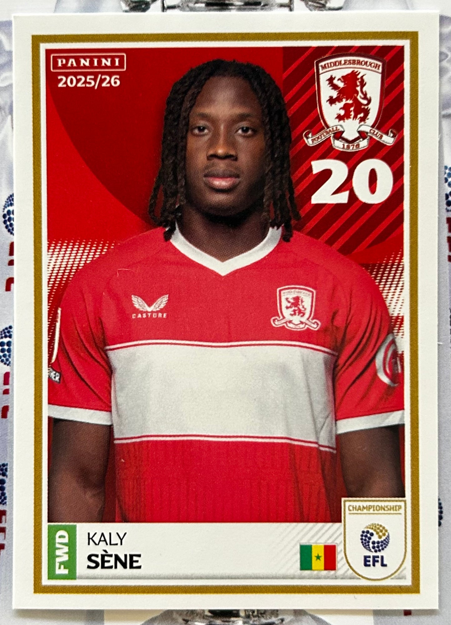 Panini EFL 2025-26 Sticker Collection - Single MIDDLESBROUGH Stickers (#179 - #196)