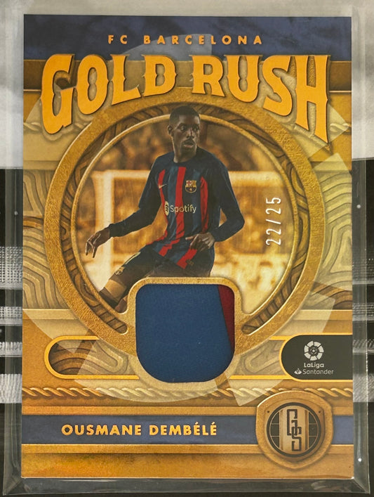 2022-23 Panini Chronicles Gold Standard La Liga Soccer - OUSMANE DEMBELE (FC BARCELONA) Gold Rush Patch GR-0D /25