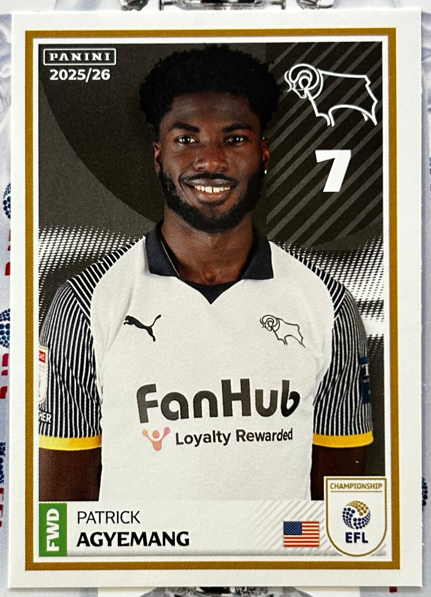 Panini EFL 2025-26 Sticker Collection - Single DERBY COUNTY Stickers (#107 - #124)