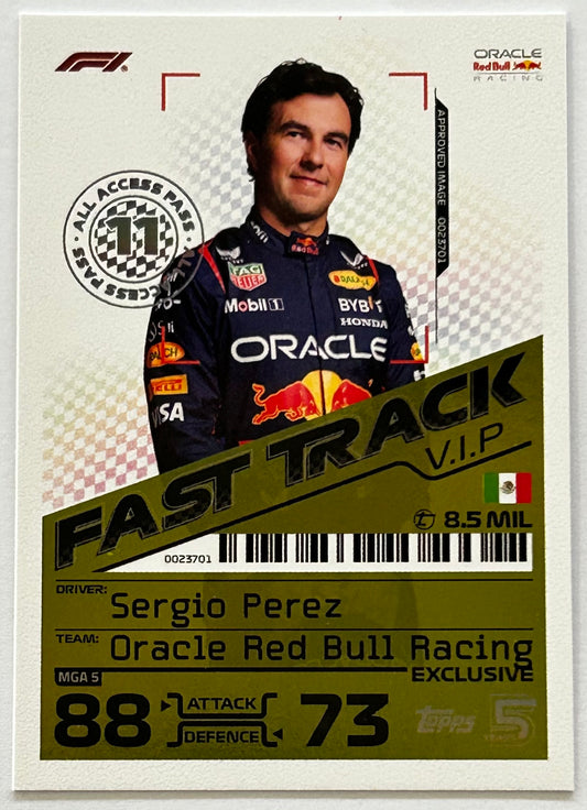 Topps F1 Turbo Attax 2024 - SERGIO PEREZ (ORACLE RED BULL) Fast Track VIP Exclusive MGA5