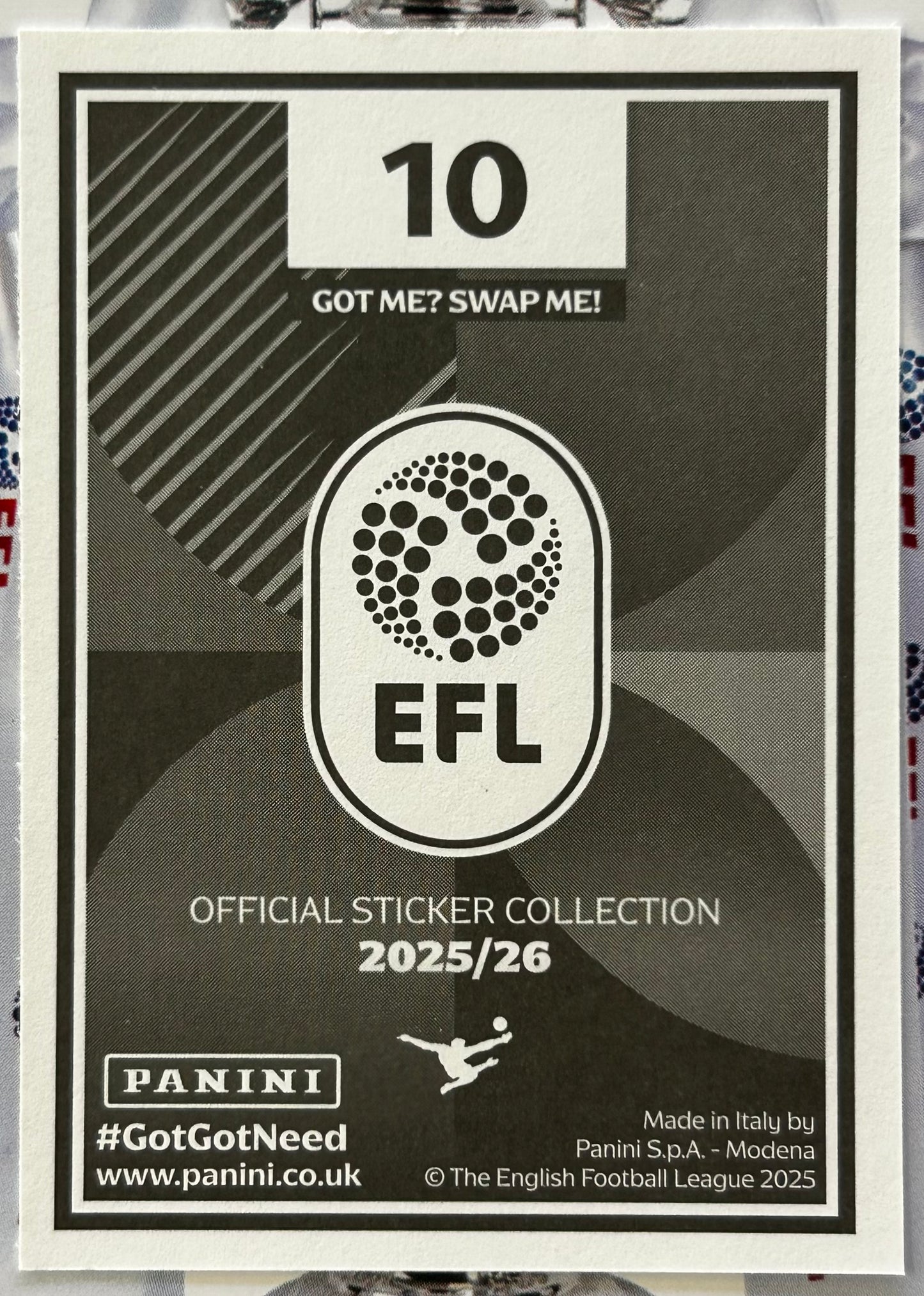 Panini EFL 2025-26 Sticker Collection - LEAGUE ONE PLAY-OFF (CHARLTON ATHLETIC) 1/2 #10