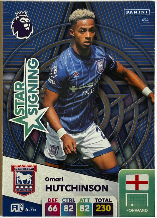 Panini Adrenalyn XL Premier League 2025 - OMARI HUTCHISON (IPSWICH TOWN) Star Signing 494