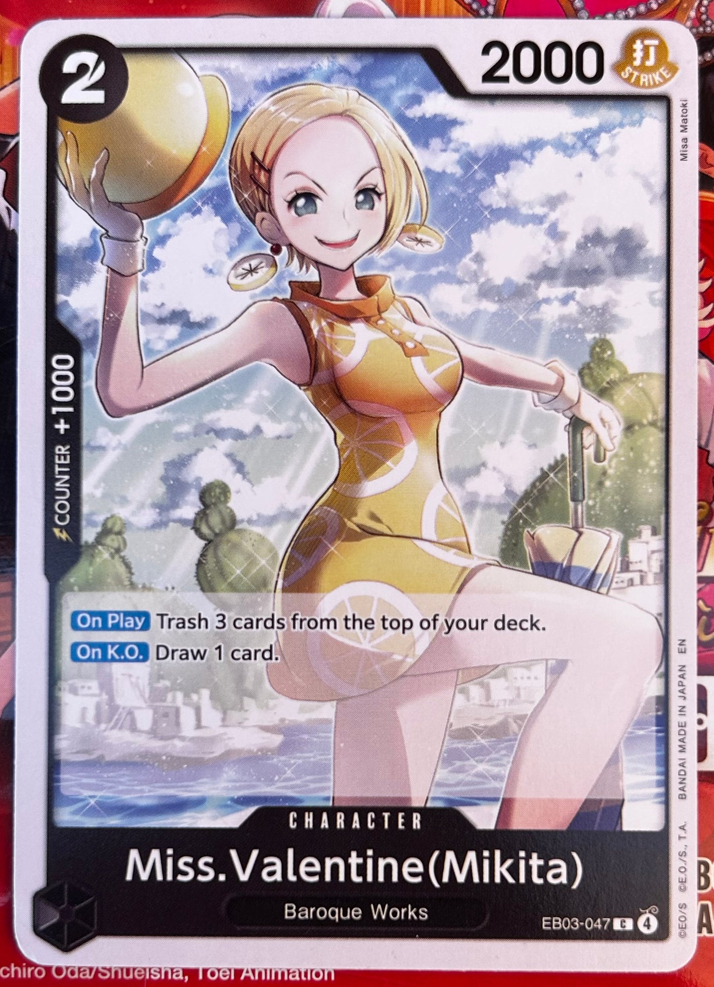 EB03-047 MISS. VALENTINE (MIKITA) One Piece Character Card (Black) English