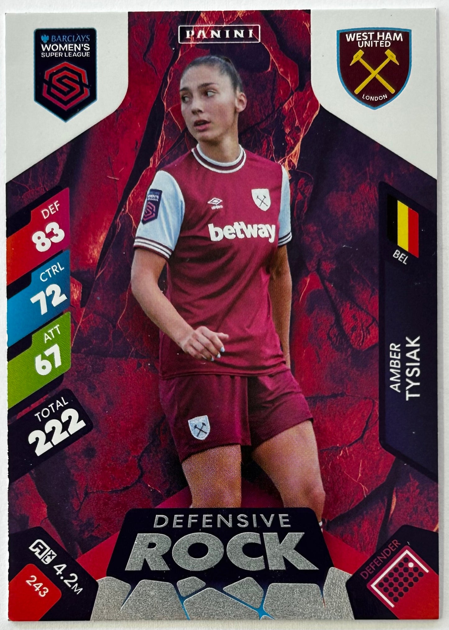 Panini Adrenalyn XL Barclays Women's Super League 2025 - Single DEFENSIVE ROCK Cards (1:4 packets) #232 - #243