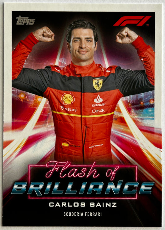 Topps Formula One Flagship 2022 - CARLOS SAINZ (SCUDERIA FERRARI) Flash of Brilliance FOB-CS