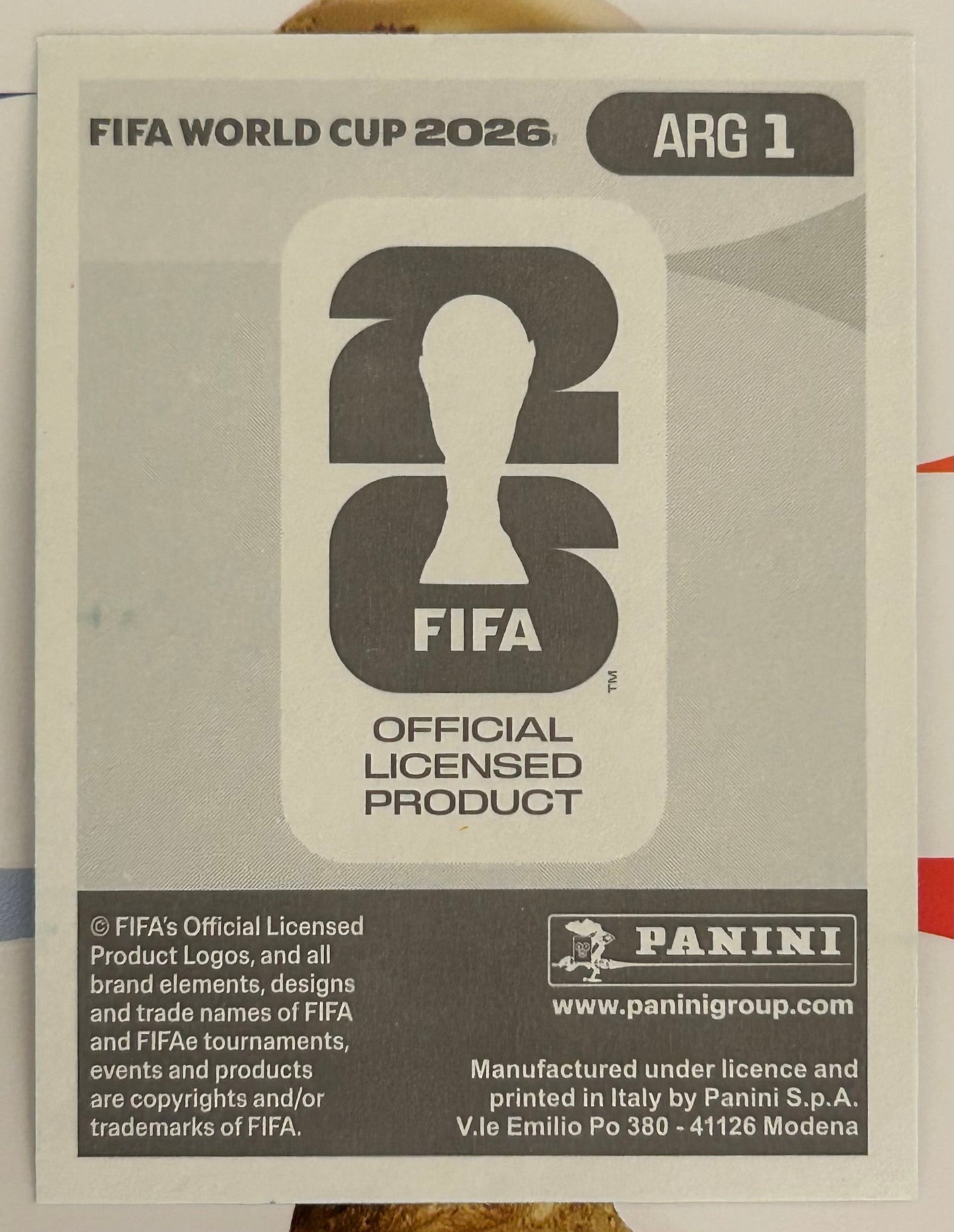 Panini FIFA World Cup 2026 Official Sticker Collection - EMBLEM (ARGENTINA) Foil Sticker ARG1