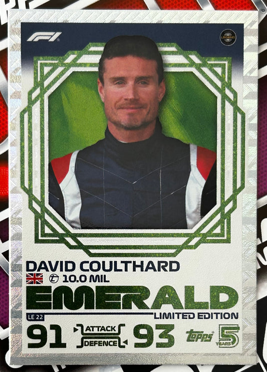 Topps F1 Turbo Attax 2024 - DAVID COULTHARD (LEGEND) Emerald Limited Edition LE22
