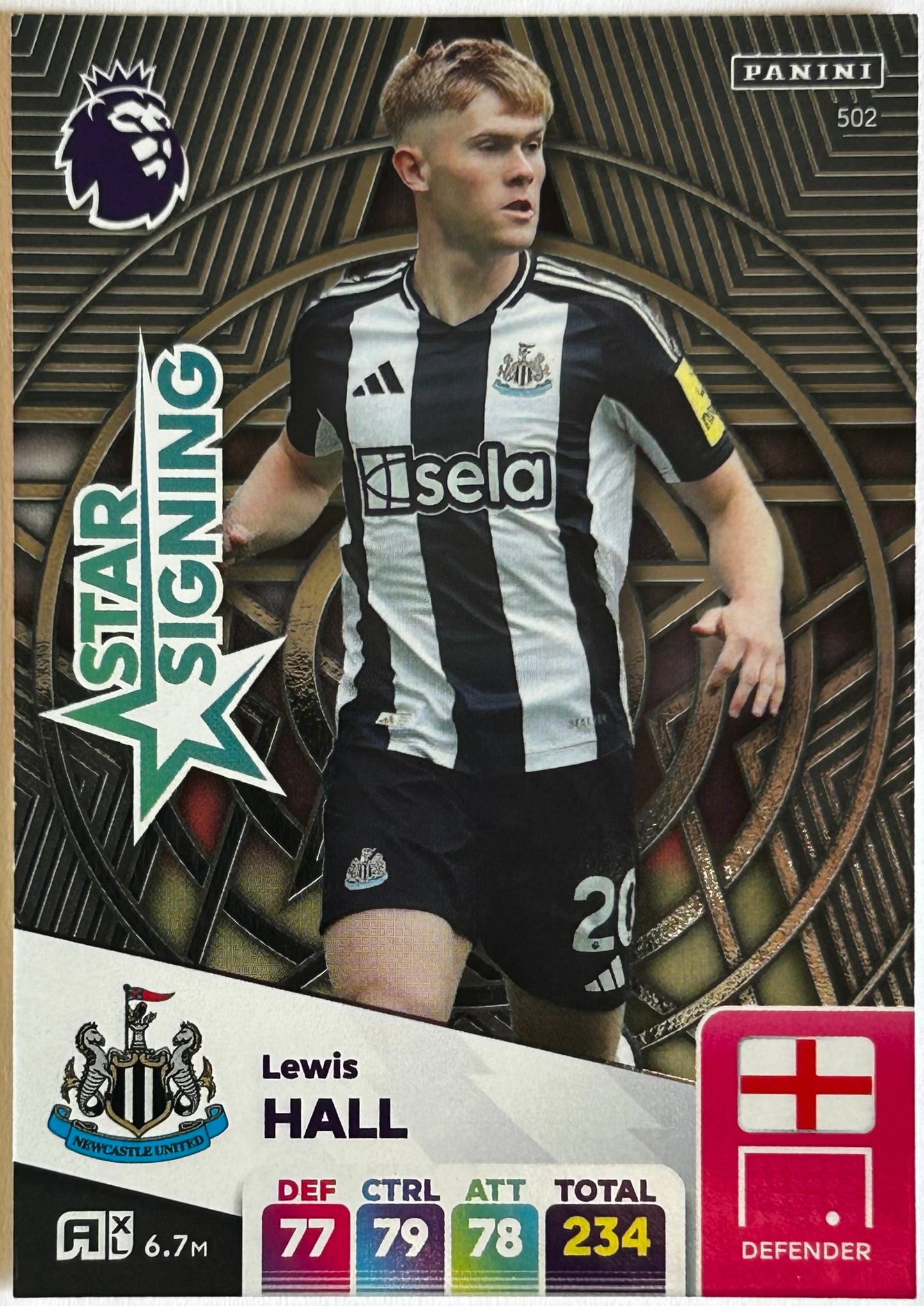 Panini Adrenalyn XL Premier League 2025 - LEWIS HALL (NEWCASTLE UNITED) Star Signing 502