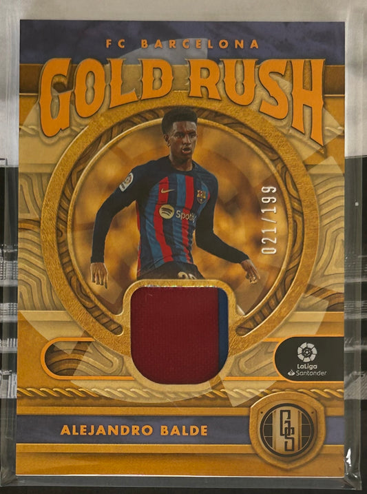 2022-23 Panini Chronicles Gold Standard La Liga Soccer - ALEJANDRO BALDE (FC BARCELONA) Gold Rush Patch GR-ALB /199