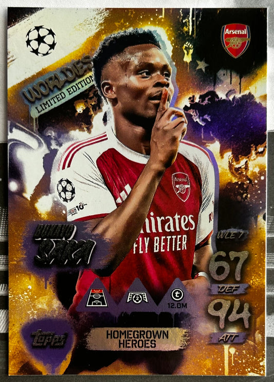 2025-26 Topps UCC Match Attax - BUKAYO SAKA (ARSENAL) Worldies Limited Edition WLE7