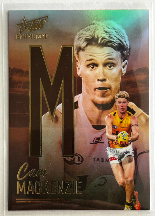 2025 AFL Select Eminence - CAM MACKENZIE (HAWTHORN) Nameplate Gold 'M' /115 NG389